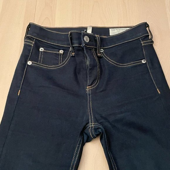 Rag & Bone Women's 10 Inch Skinny Jeans Size 25 Raw Hem Mid Rise Blue - Picture 7 of 10